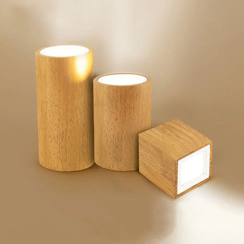 plafonnier led moderne carré en bois nordique downlight