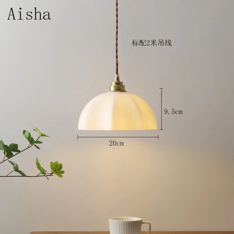 suspension design en cuivre pour restaurant et magasin - vue 5 sur 6