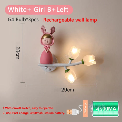 applique murale rechargeable en résine pour chambre d'enfant décorative - vue 14 sur 22