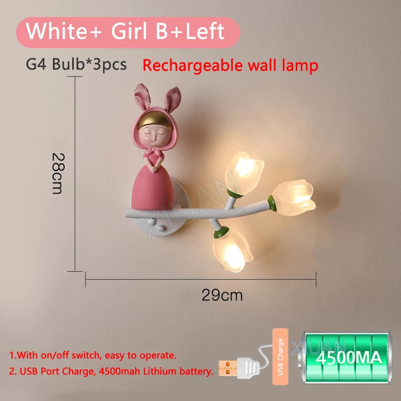 applique murale rechargeable en résine pour chambre d'enfant décorative - vue 13 sur 22