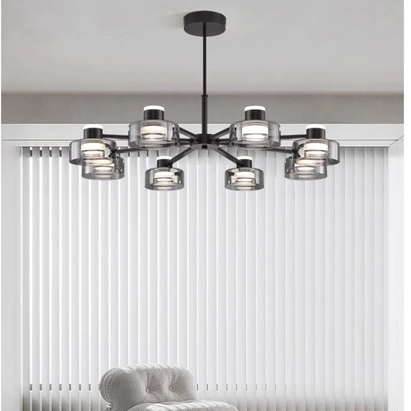 Modern new LED Italian full copper living room chandelier designer home dining room, kitchen bar lamp bedroom glass chandelier - vue 2 sur 11