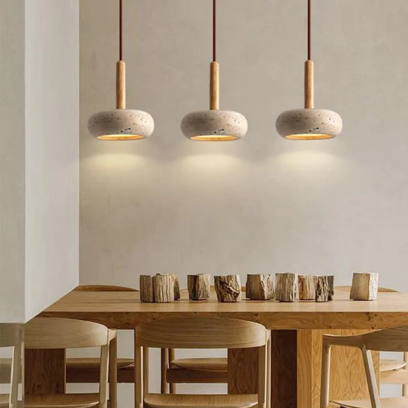 lustre en pierre naturelle nordique pour intérieur avec fil réglable - vue 5 sur 11