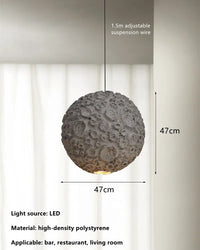 Japanese Wabi Sabi Style Chandelier Living Room Lamp Dining Room Coffe Store Planet Designer Grey Pendant Lamps Loft Decor Light