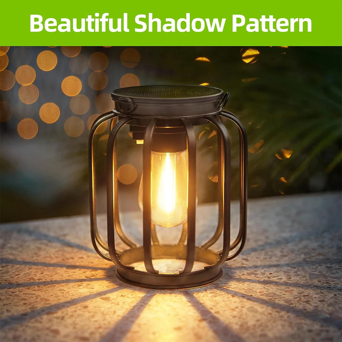 lanterne solaire à led avec capteur lumière pour jardin extérieur - vue 9 sur 9