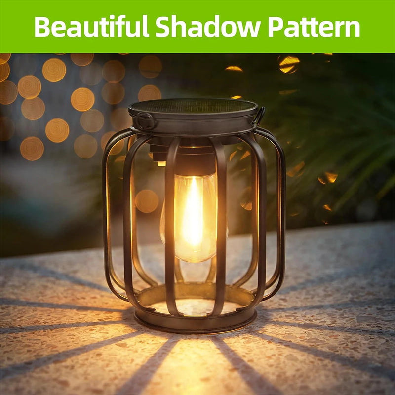lanterne solaire à led avec capteur lumière pour jardin extérieur