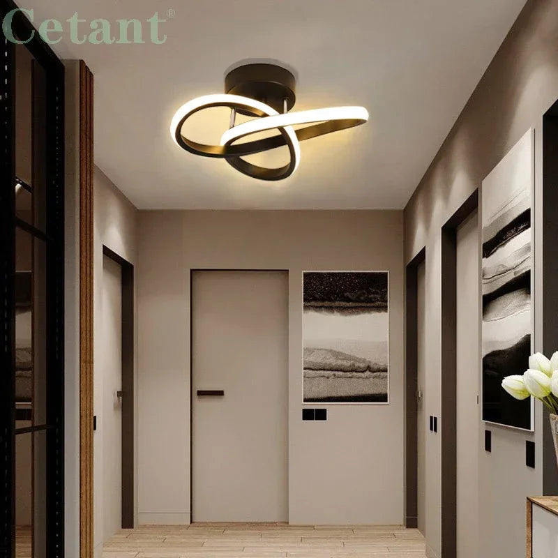 plafonnier led moderne chromé pour allée escalier balcon hôtel - vue 3 sur 10