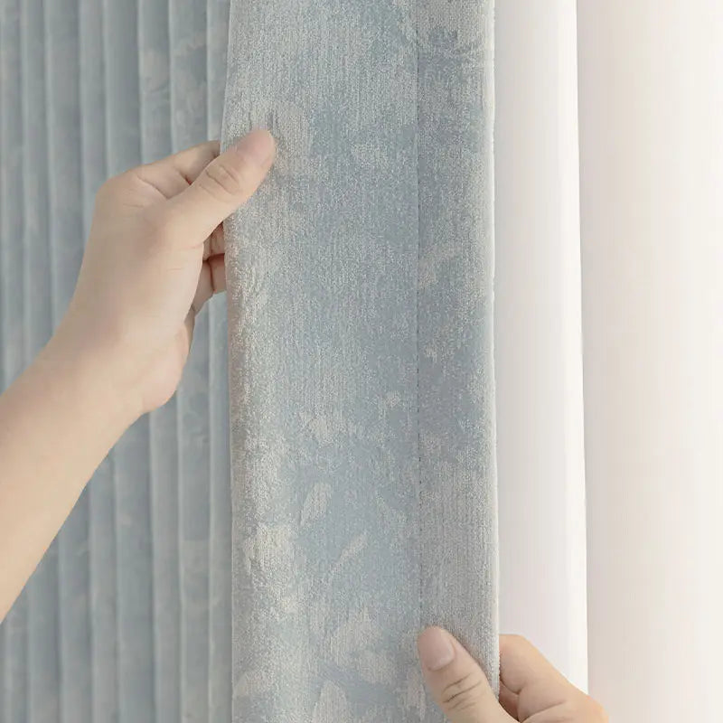 Rideau chenille occultant insonorisant epais sur mesure moderne - vue 4 sur 12