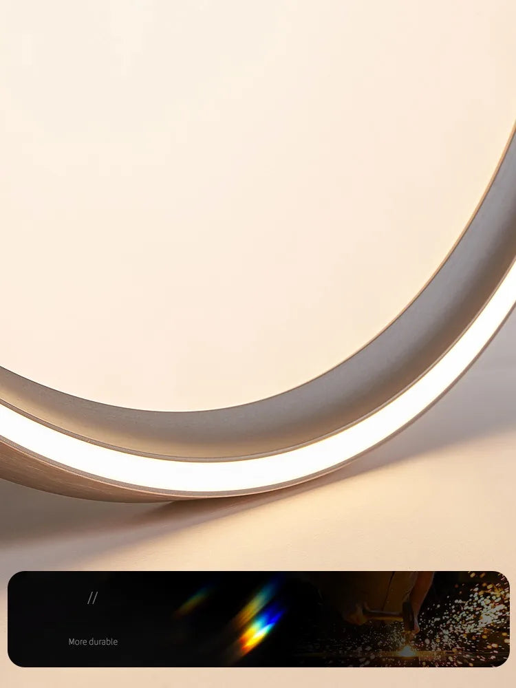 plafonnier circulaire led moderne ultra mince en aluminium et acrylique - vue 5 sur 8