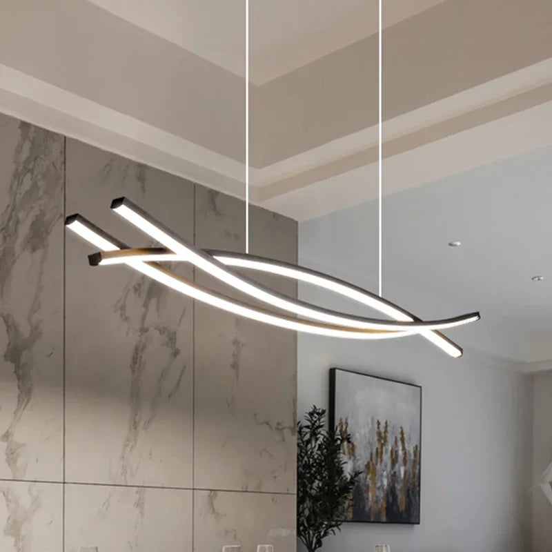 plafonnier led suspendu design moderne et simple décoratif - vue 4 sur 8