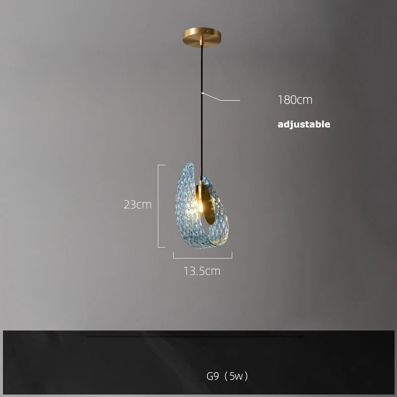 lustre en verre cristal LED pour un éclairage élégant - vue 17 sur 21