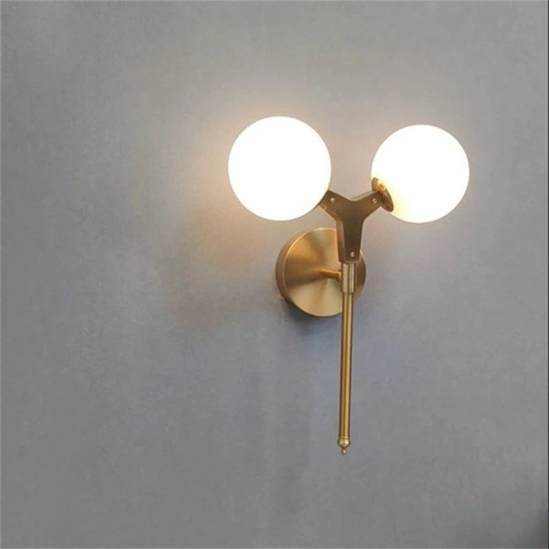 applique murale nordique double tête éclairage design moderne - vue 2 sur 6