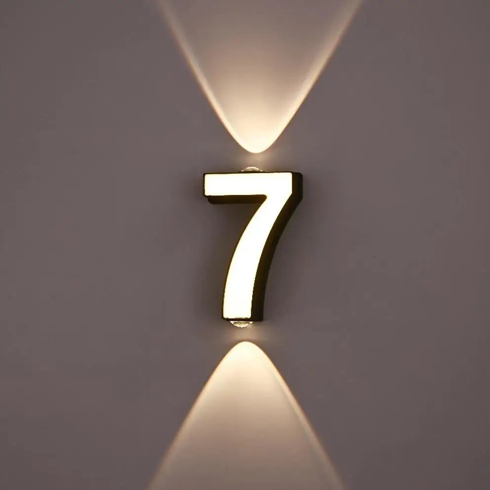 applique murale LED numéro de chiffre intérieur et extérieur IP65 étanche moderne minimalisme Style aluminium porche lumières de jardin - vue 4 sur 15