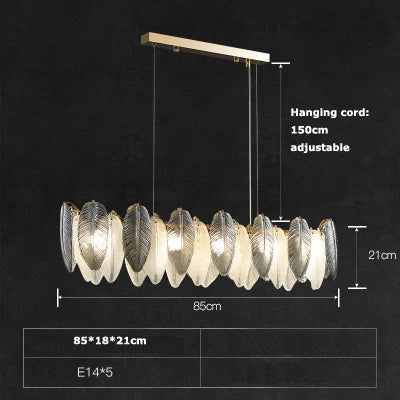 lustre suspendu led art déco en cristal et plumes blanches et grises - vue 15 sur 17