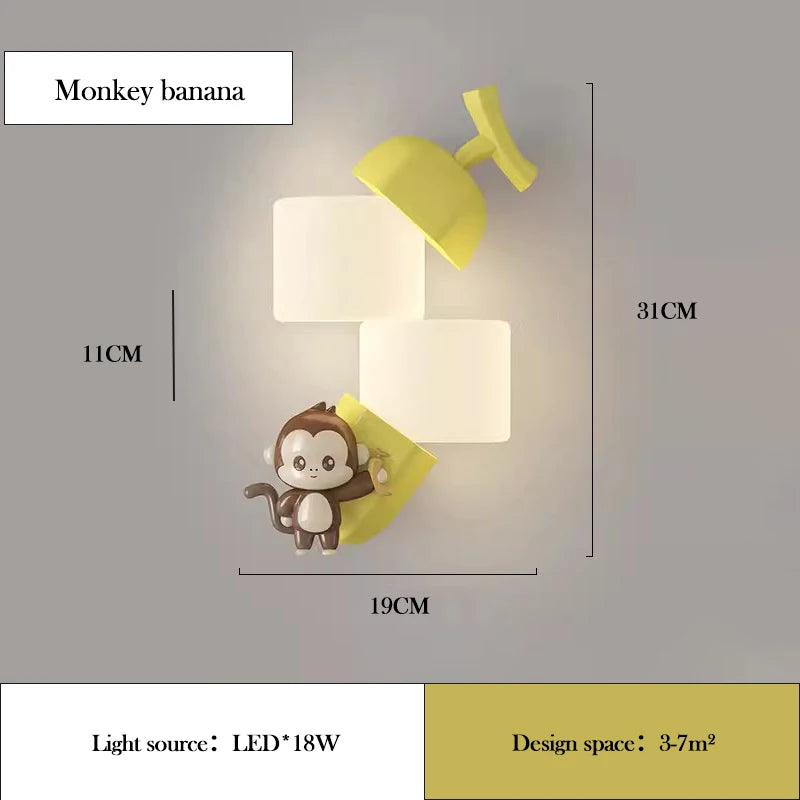 applique murale led en forme de lapin panda pour enfant - vue 7 sur 7