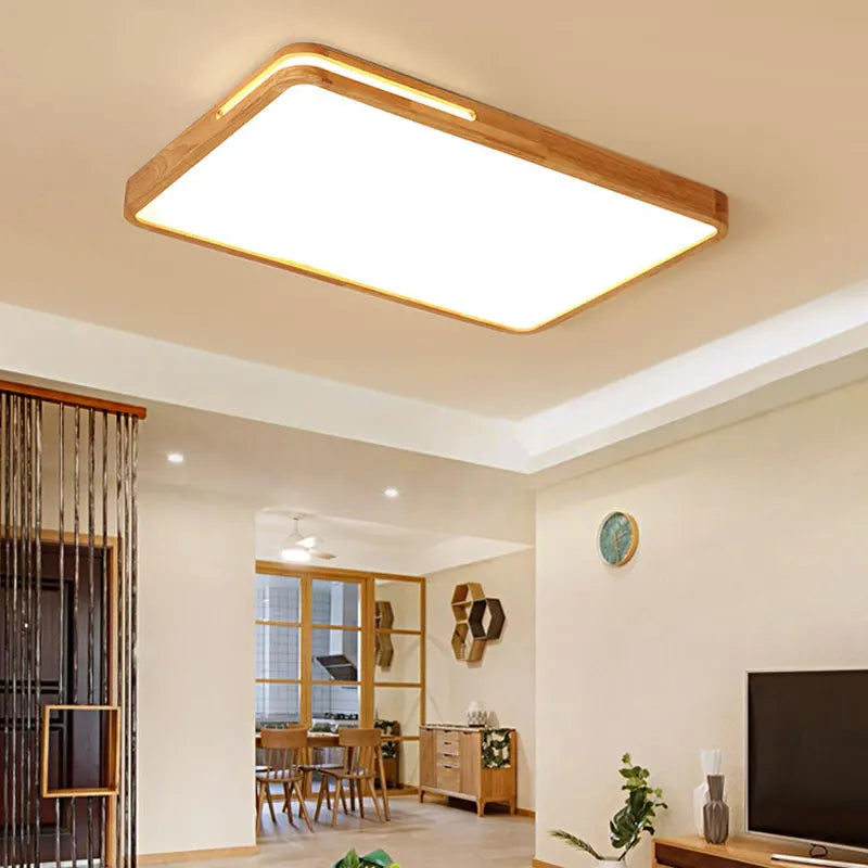 plafonnier led en bois design moderne pour intérieur élégant - vue 4 sur 24