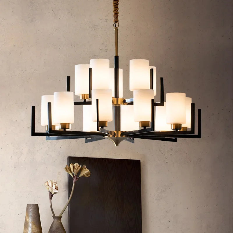 lustre style chinois rétro led design luxe suspension luminaire - vue 5 sur 16