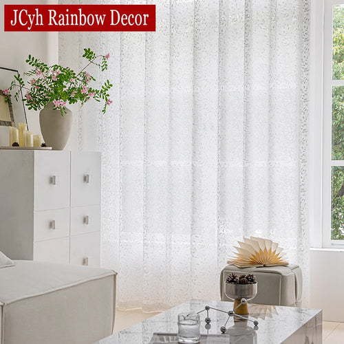 Voilage tulle à motifs décoratifs pour salon chambre