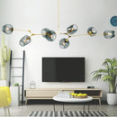 lustre à led moderne en verre à bulles design élégant pour intérieur
