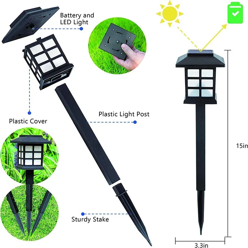 lot de lampes solaires led pour éclairage extérieur décoratif de jardin - vue 4 sur 8