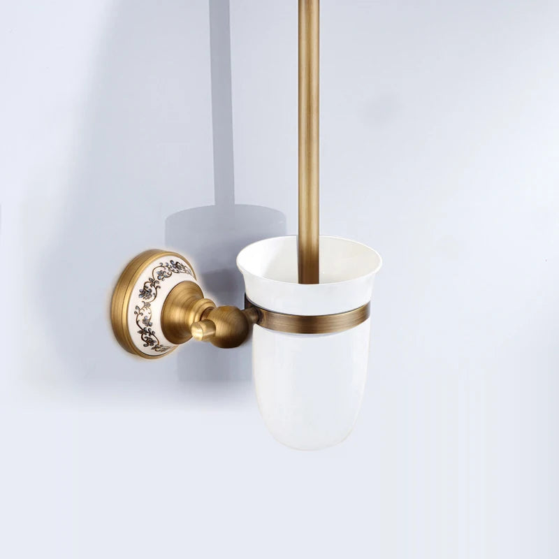 ensembles daccessoires en laiton massif pour salle de bain rétro - vue 8 sur 20