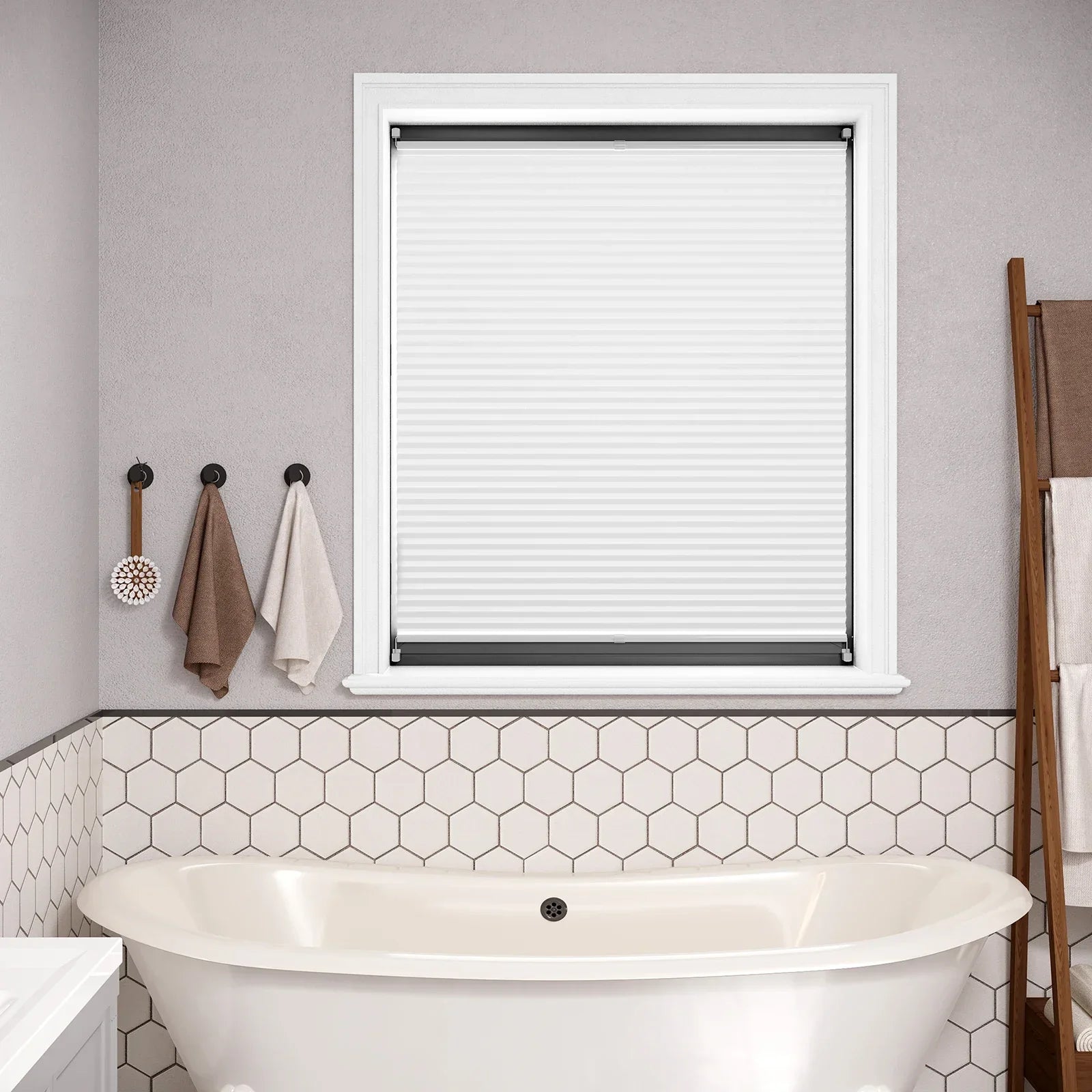 Store plissé sans perçage protection solaire fenêtre intérieur - vue 4 sur 6