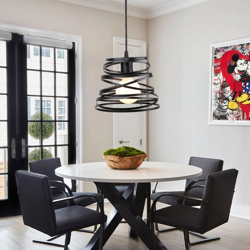 Lampe Spirale Suspendue Vintage