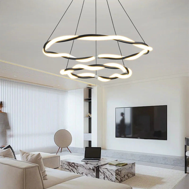 plafonnier led multicouches design luxe pour décoration intérieure - vue 3 sur 9