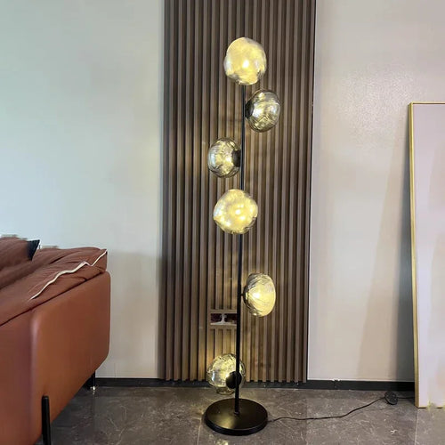 lampadaire en verre design nordique pour intérieur moderne - vue 5 sur 14