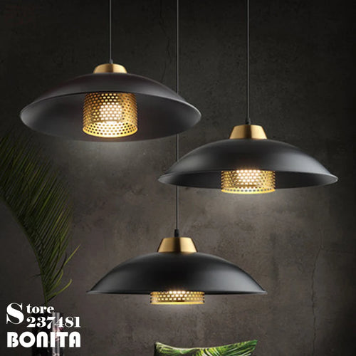 suspension en fer rétro soucoupe volante style industriel luxe