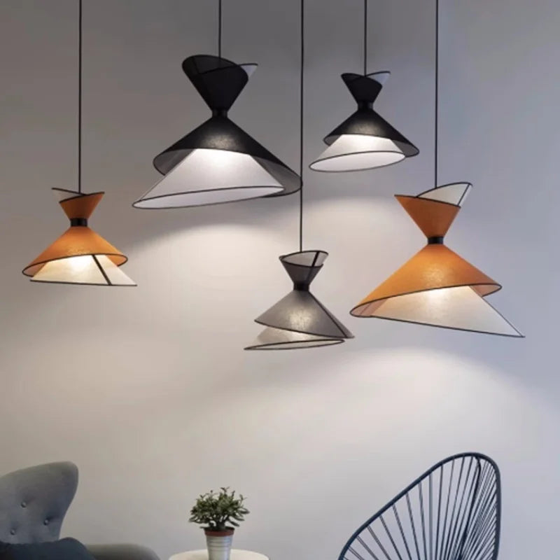 suspension design led minimaliste conique colorée