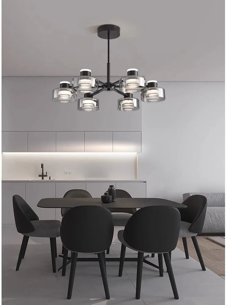Modern new LED Italian full copper living room chandelier designer home dining room, kitchen bar lamp bedroom glass chandelier - vue 4 sur 11
