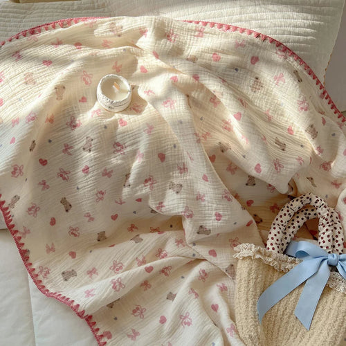 plaid coton gaufré motifs carreaux enfants été maison