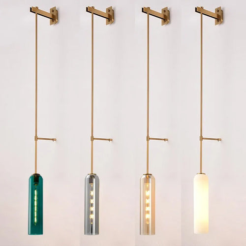 suspension moderne avec abat-jour en verre transparent led - vue 2 sur 25