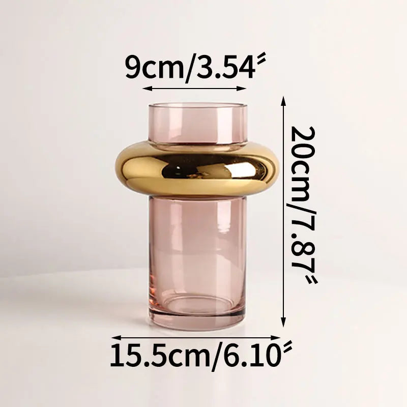 vase en verre doré nordique pour fleurs hydroponiques décoration intérieure - vue 9 sur 10