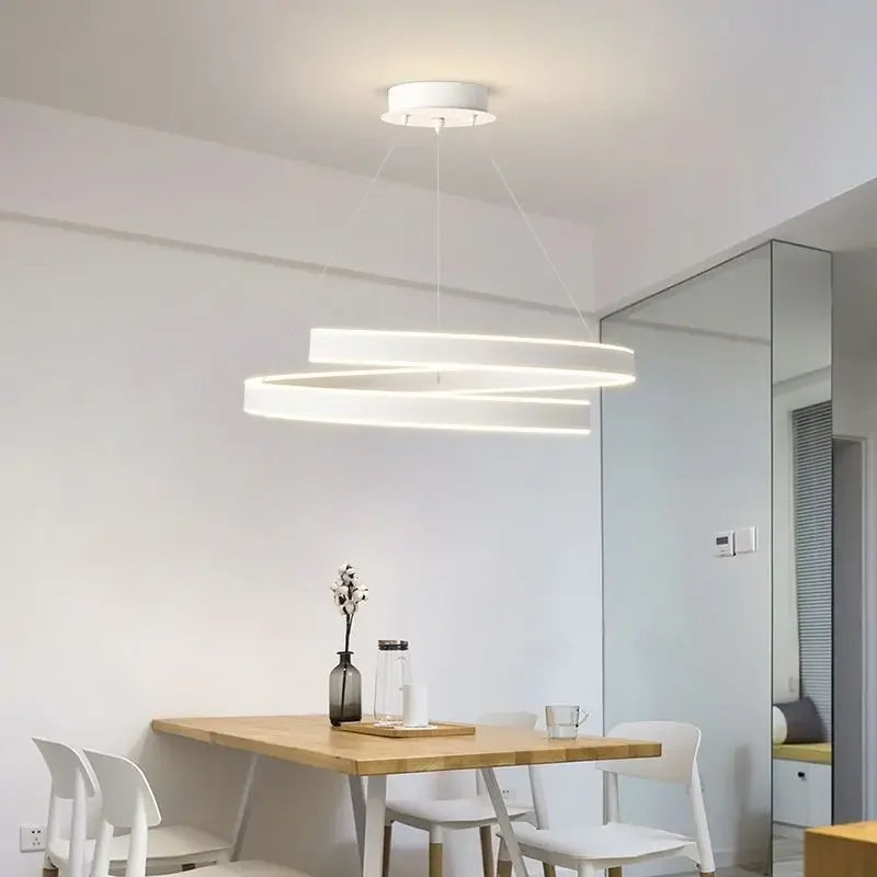 lustre moderne en spirale à LED pour décoration intérieure - vue 4 sur 24