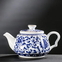 Théière chinoise porcelaine artisanale motifs traditionnels 200ml portable