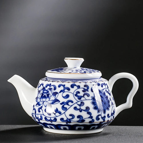 Théière chinoise porcelaine artisanale motifs traditionnels 200ml portable