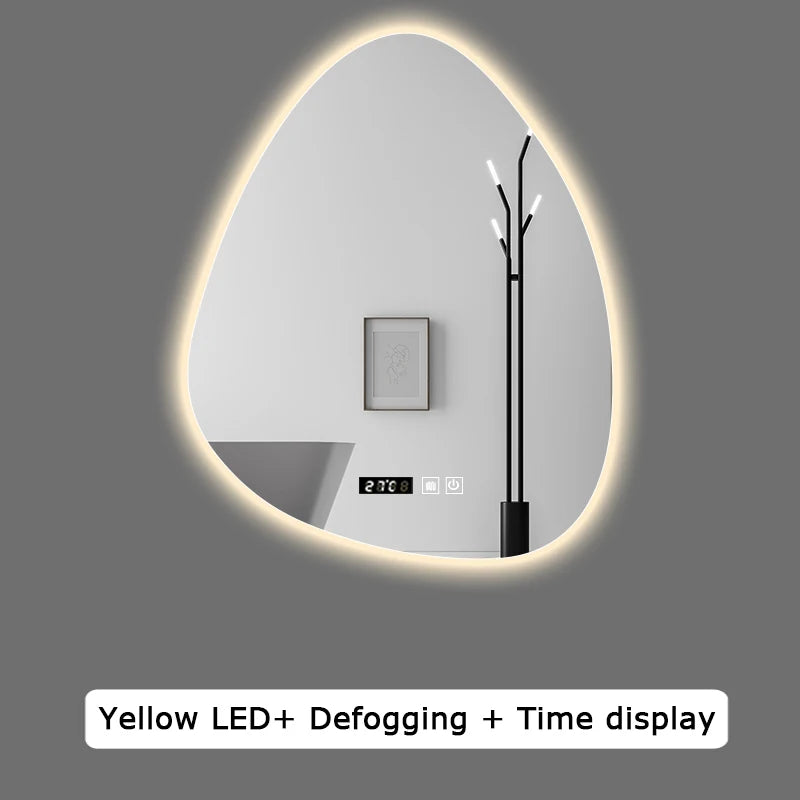 miroir intelligent multifonction avec haut-parleur bluetooth et éclairage réglable - vue 8 sur 13