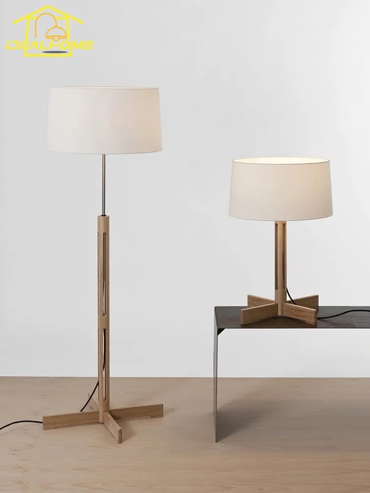 lampadaire en bois massif wabi-sabi design japonais lampe zen décorative - vue 4 sur 13