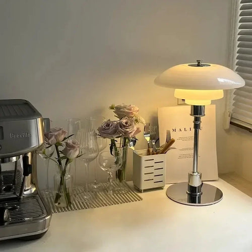 lampe de table led design nordique rétro style danois élégant - vue 4 sur 10