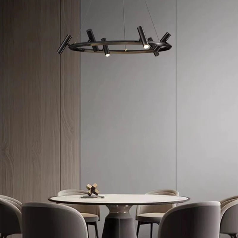 lustre minimaliste en métal avec hauteur réglable pour divers espaces - vue 3 sur 10