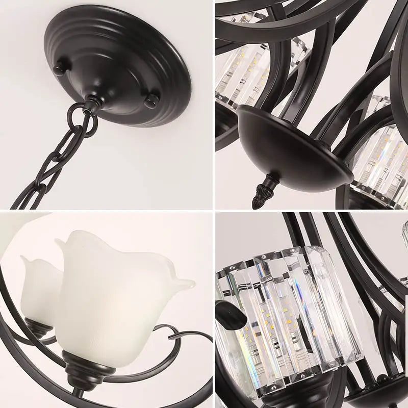 lustre cristal rétro suspension modernes pour décoration intérieure - vue 11 sur 16