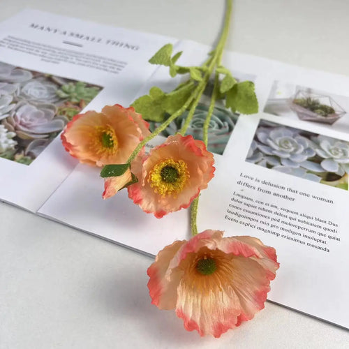 fleurs de pavot artificielles en soie pour décoration et événements - vue 20 sur 21
