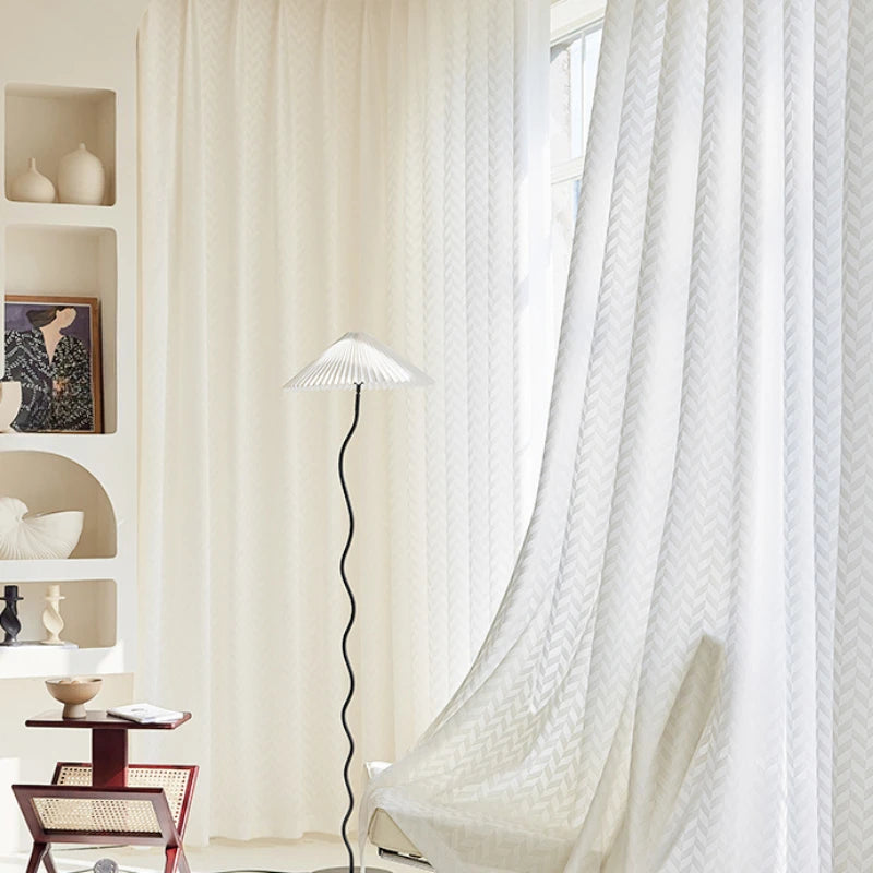 Voilage rideau léger style japonais pour salon chambre