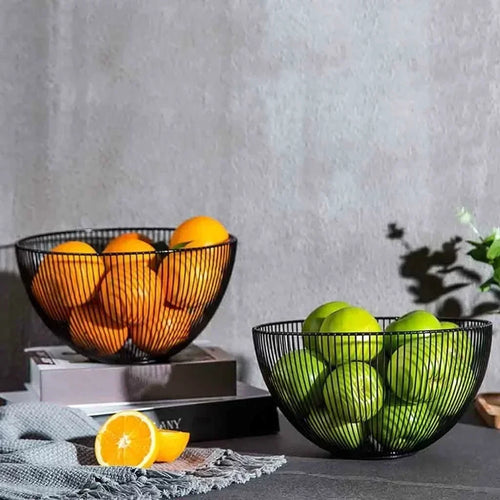 panier de rangement en métal pour fruits et pain - vue 3 sur 8