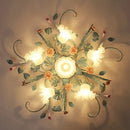 plafonnier led romantique style pastoral avec fleurs et herbe