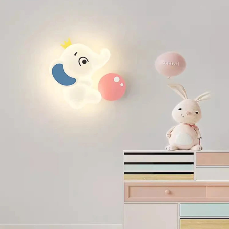 applique murale led modernes éléphant mignon pour enfants - vue 5 sur 12