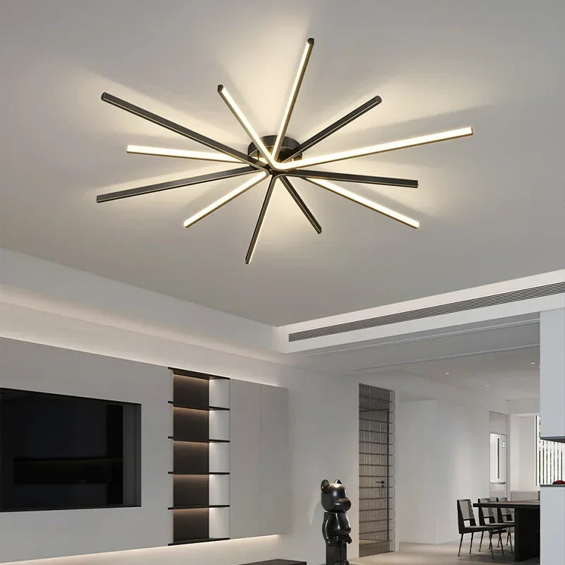 plafonnier led moderne en cuivre pour décoration artistique - vue 6 sur 18