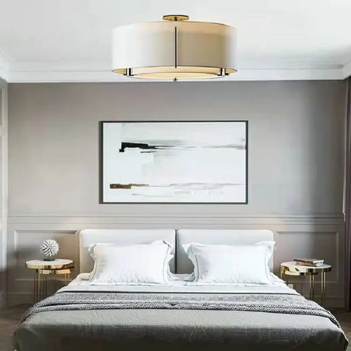 Plafonnier Style chinois LED Simplicité Art Tissu Rond - vue 3 sur 8