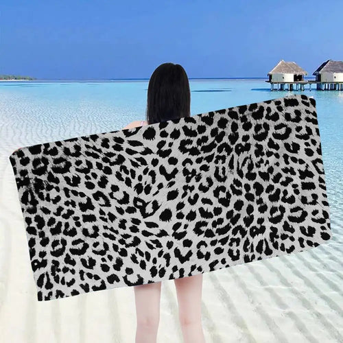 serviette de bain microfibre motif léopard vache enfant - vue 6 sur 7